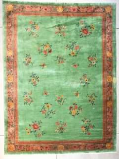 Green Art Deco Chinese rug 1930's