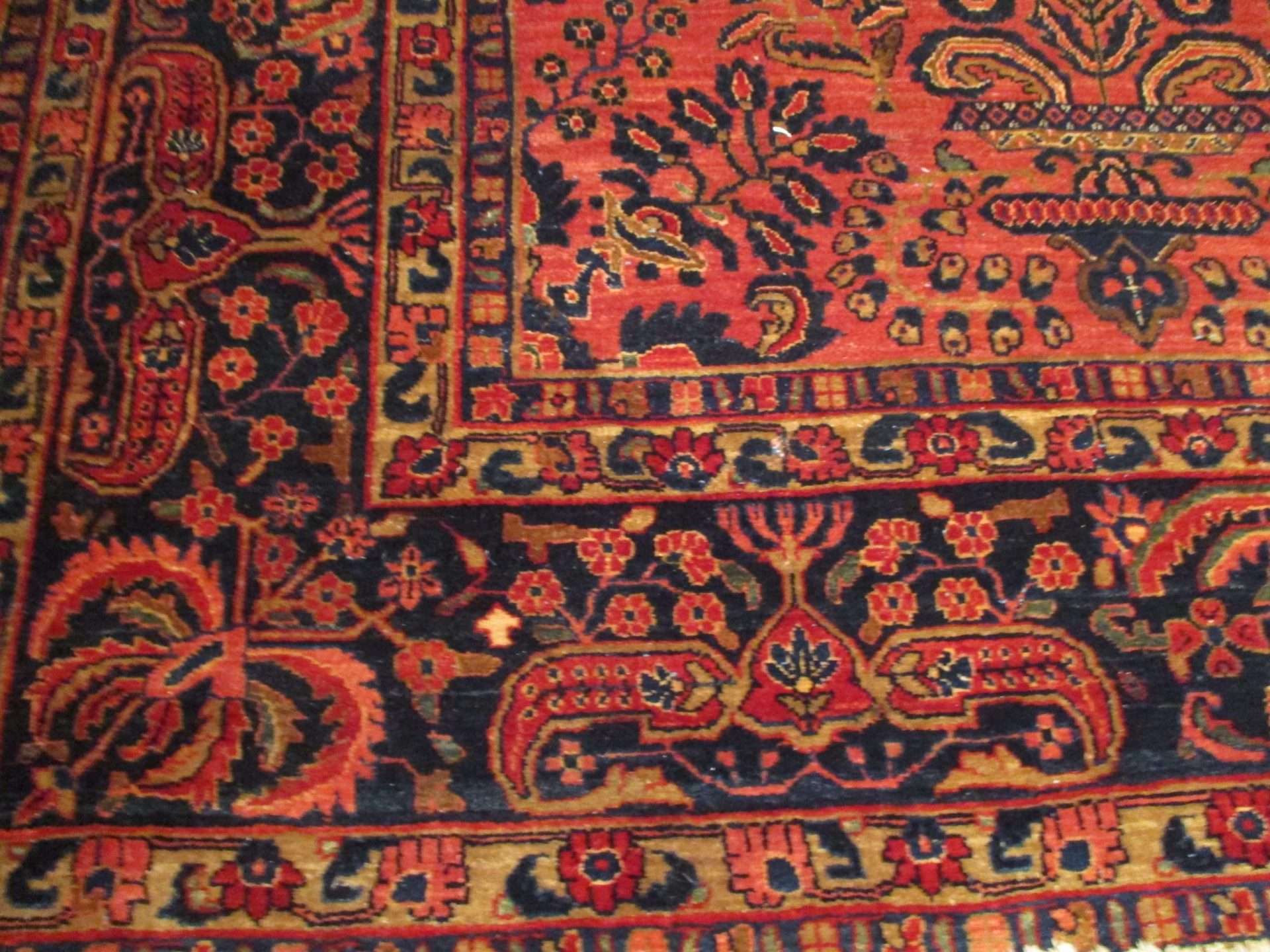 #7436 Mahajaran Sarouk Persian Antique Rug 8'10" X 11'7" - Image 2