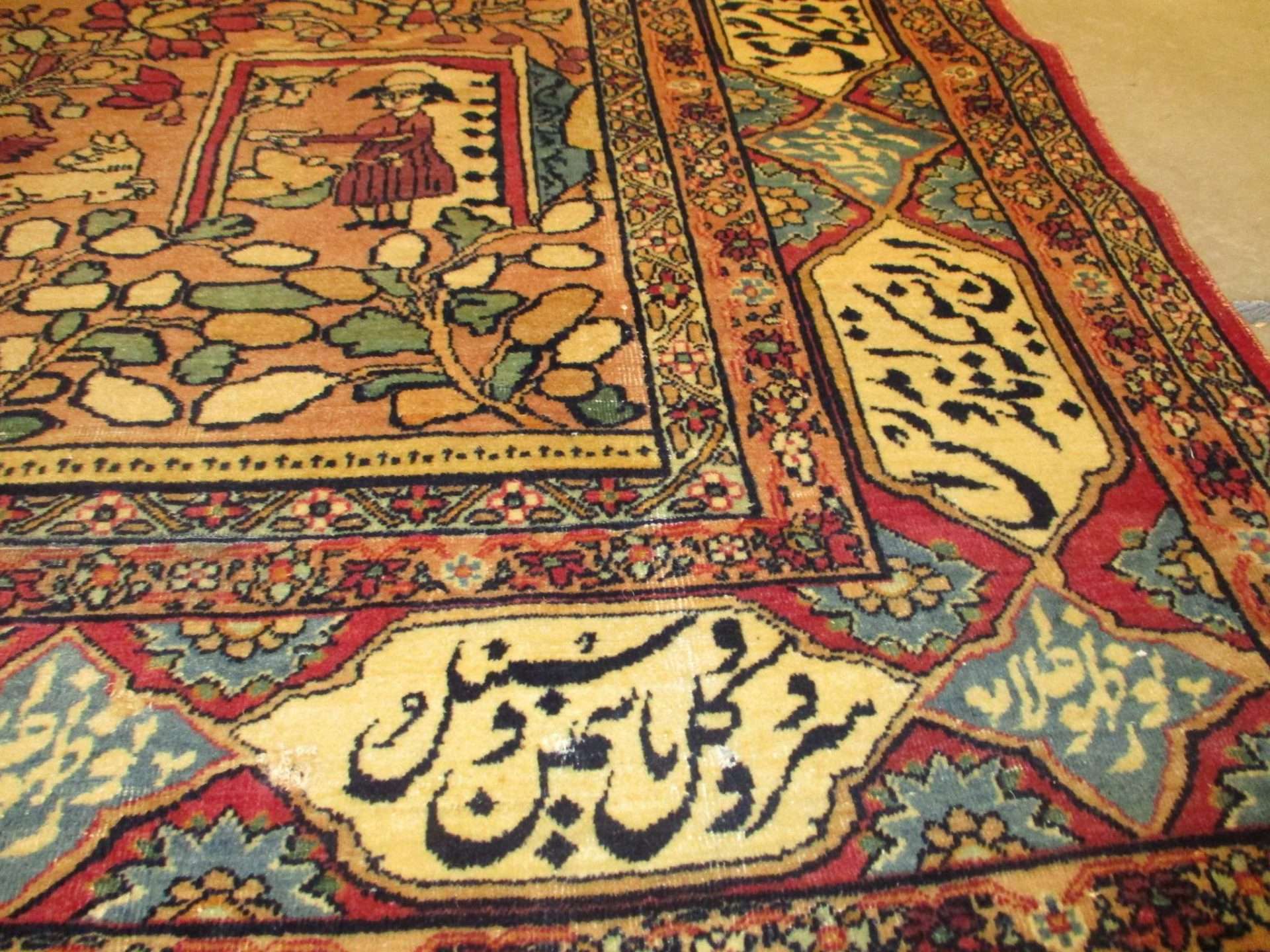 Antique Laver Kerman Oriental Rug 4’3” X 6’7” #7947 - Image 3