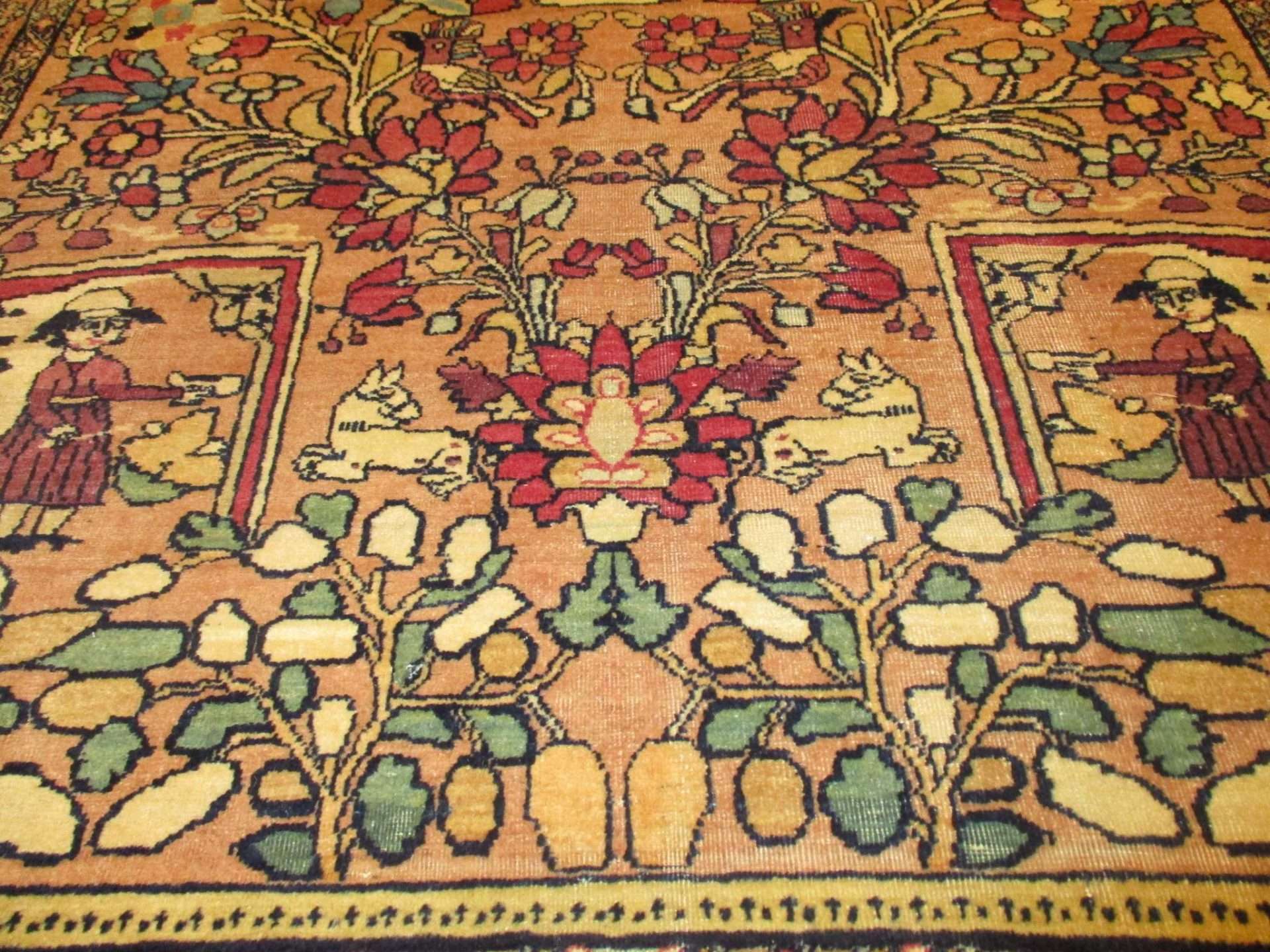 Antique Laver Kerman Oriental Rug 4’3” X 6’7” #7947 - Image 4