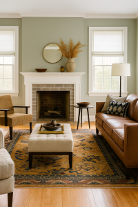 Art Deco Chinese rug in room
