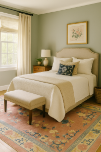 Art Deco Chinese rug in Bedroom
