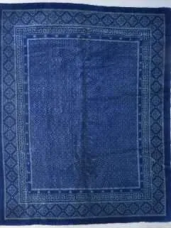 blue antique Mongolian rug picture