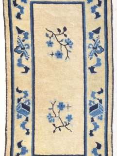 Peking Chinese art deco rug image in ivory