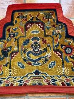 Antique Peking dragon rug chair back image