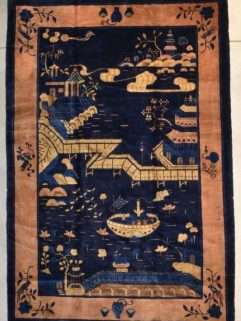 fanciful Peking Chinese rug with water feature