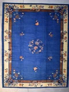 9x11 ft blue antique Peking Chinese rug image