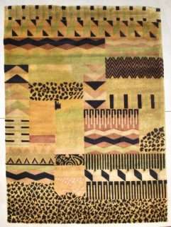 vintage French Art Deco Animal print and geometric design Rug