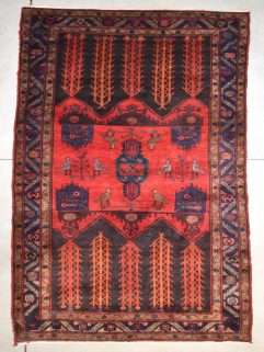 Vintage Hamadan rug with Birds