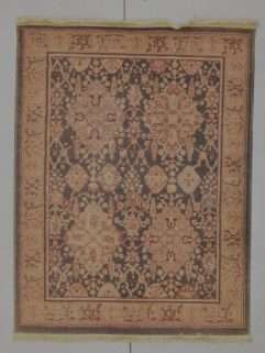 Brown and ivory thick pile rug from India